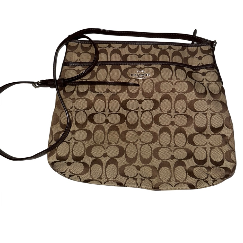 Coach Tan and Brown Crossbody Bag